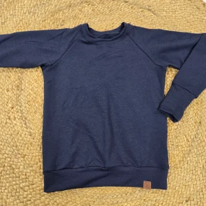 Chandail Crewneck marine pour enfant et junior à manche longue en bambou