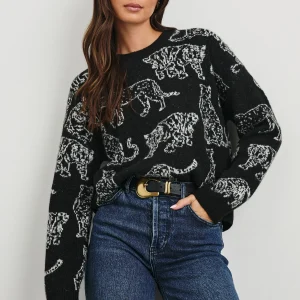 PERCI SWEATER - CHARCOAL CATS