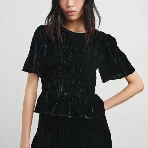 ROSIE TOP - BLACK VELVET