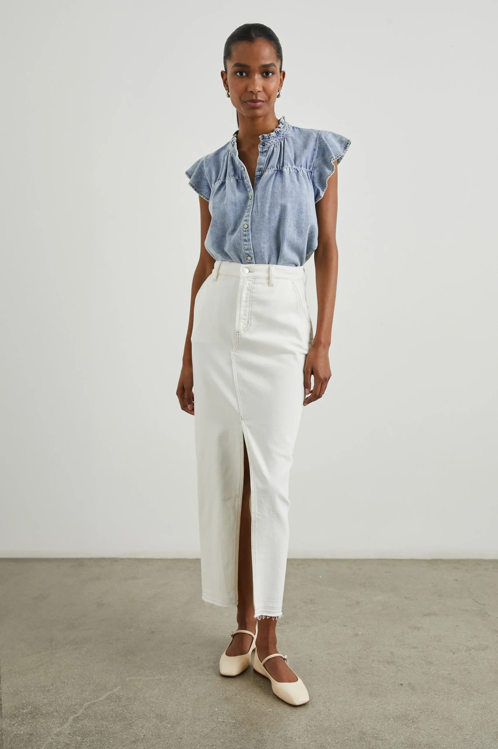 RUTHIE TOP - FADED INDIGO – Image 4