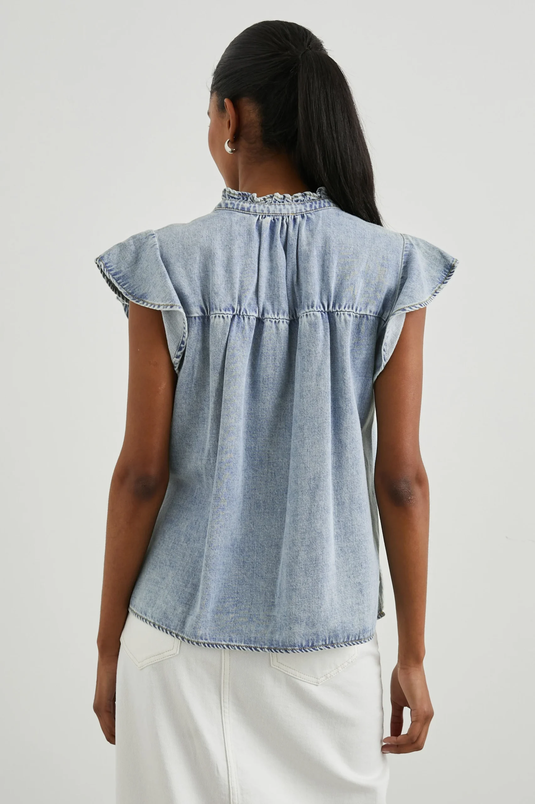 RUTHIE TOP - FADED INDIGO – Image 6