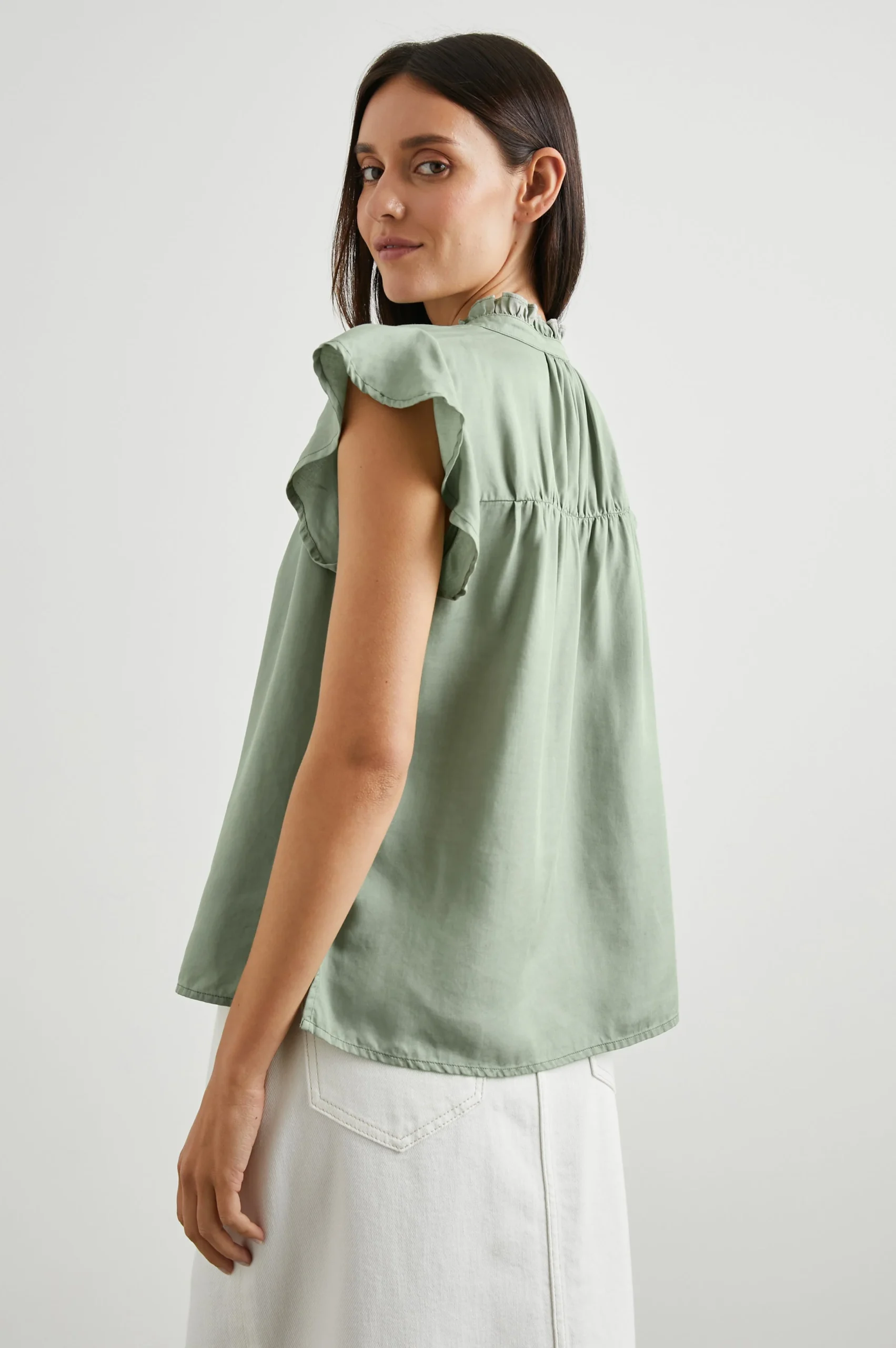 RUTHIE TOP - SAGE DENIM – Image 7