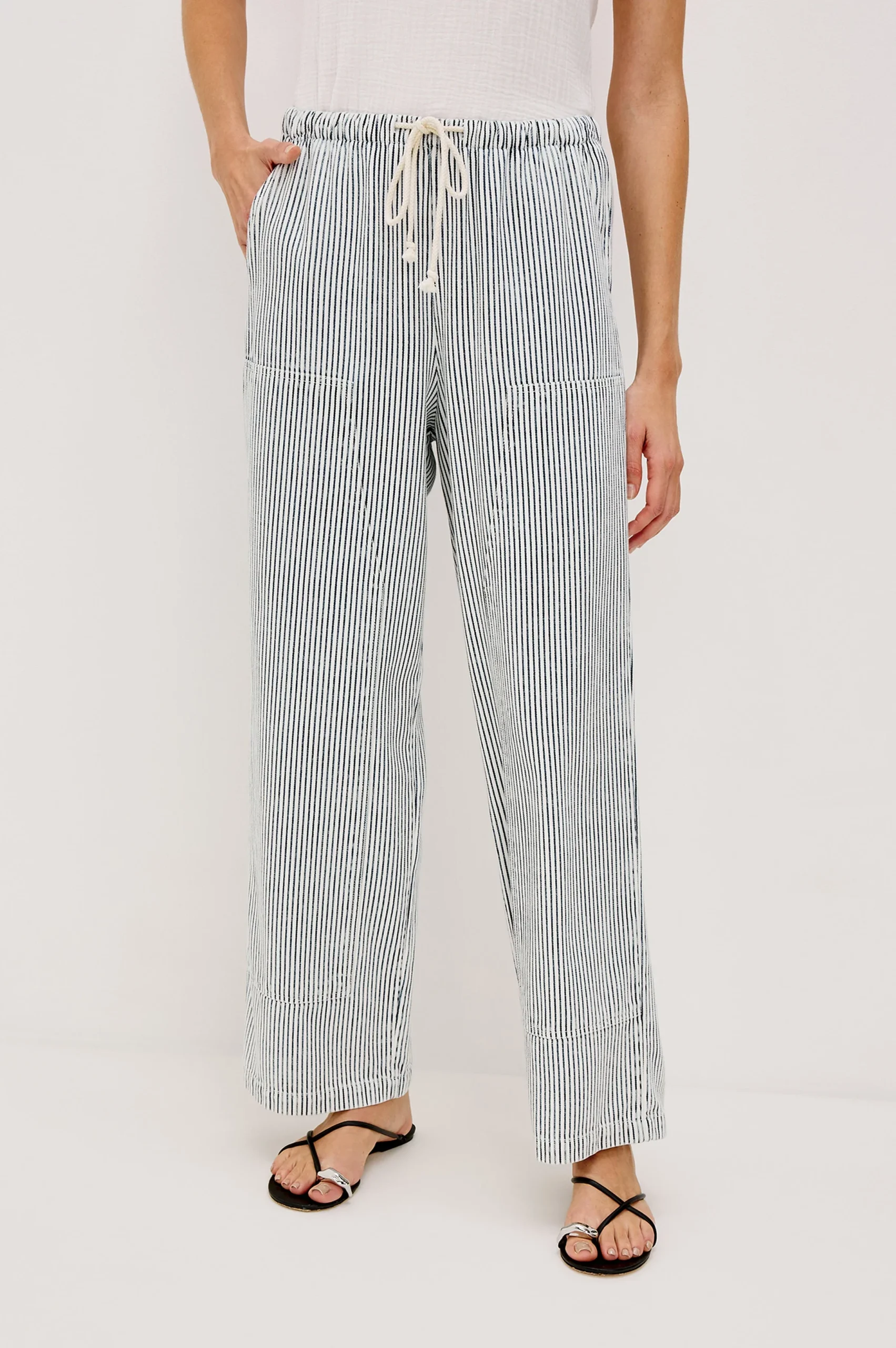 SANDERSON PANT - INDIGO RAILROAD STRIPE – Image 2