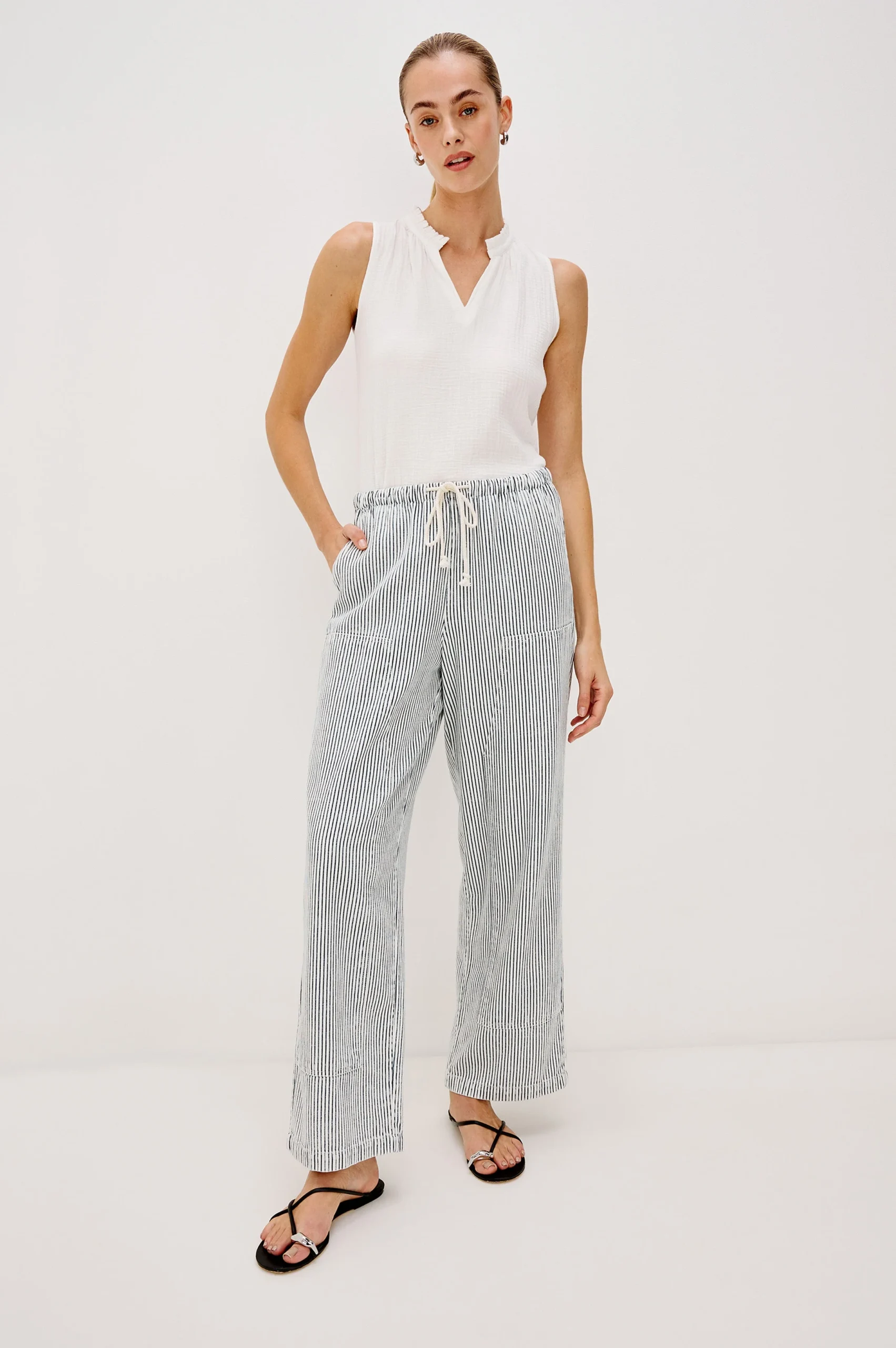 SANDERSON PANT - INDIGO RAILROAD STRIPE – Image 4