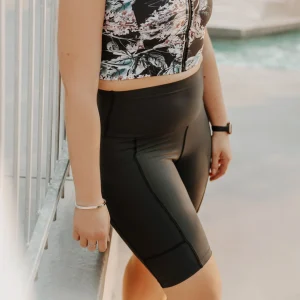 Biker 7,5" pour femme à taille haute avec poches noir