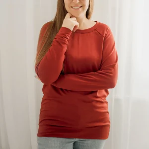 Chandail reglan femme prestige MomMe&Cie en bambou - Brique