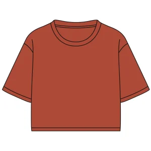 T-shirt crop prestige MomMe&Cie en bambou - Orangé