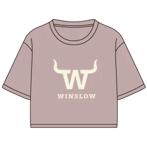 T-shirt Marie crop Winslow en bambou rose blush pour femme