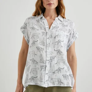 WHITNEY SHIRT - IVORY JUNGLE CATS