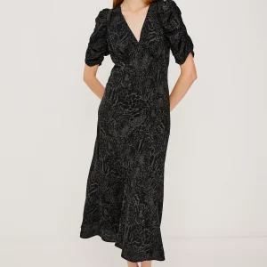 ZARIAH DRESS - CHARCOAL MIXED ANIMAL