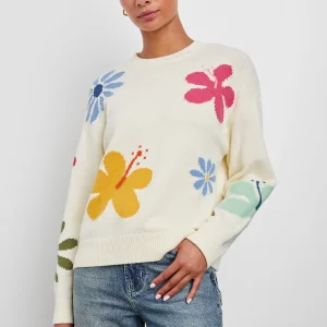ZOEY SWEATER - IVORY HIBISCUS