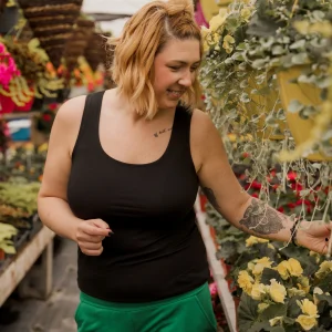 Camisole longue femme prestige MomMe&Cie en bambou - Noir