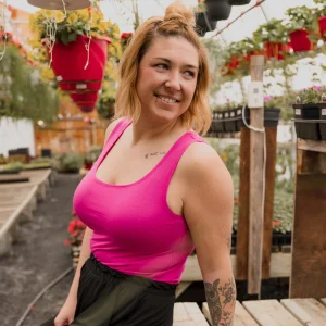 Camisole longue femme prestige MomMe&Cie en bambou - Magenta