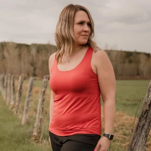 Camisole longue femme prestige MomMe&Cie en bambou - Orangé