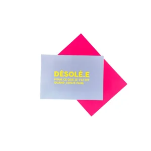 Carte Originale "Désolé Pour Ce Que J’Ai Dit Quand J'avais Faim"