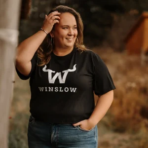 T-shirt Marie crop Winslow en bambou noir pour femme