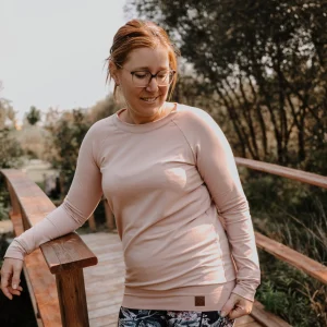 Chandail reglan femme prestige MomMe&Cie en bambou - Rose