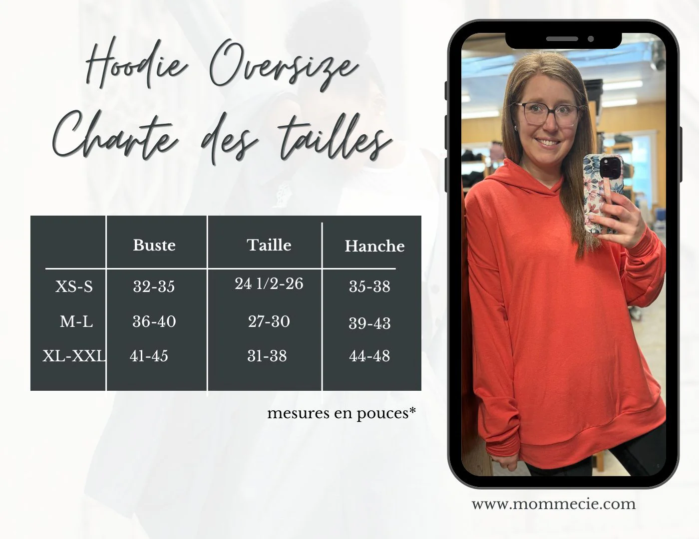 Hoodie oversize manche longue en bambou corail avec bande à la taille pour femme - CRÂNE & FLEURS – Image 7