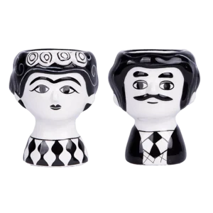 Coquetiers Marisol Et Carlos Noir Et Blanc