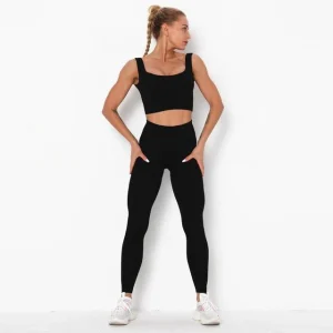 Ensemble de Fitness Leggings Push Up + Brassiere NON TRANSPARENT