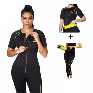 Veste Manches Courtes + Pantalon Legging Minceur Haute Qualité Effet sauna 🔥  3 X plus rapide