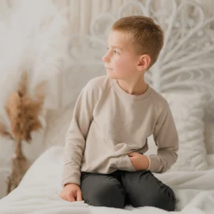 Chandail reglan Camille enfant avec poche sable avec imprimé Ours polaire