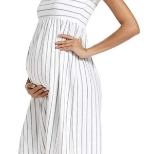 Robe de Grossesse D'été Rayée