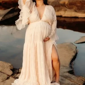 Robe Shooting Grossesse Bohème en Mousseline