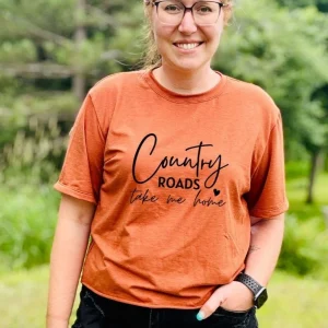 T-shirt Marie crop en bambou rouille pour femme - COUNTRY ROADS