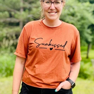 T-shirt Marie crop en bambou rouille pour femme - SUNKISSED