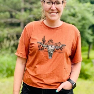 T-shirt Marie crop en bambou rouille pour femme - DESERT