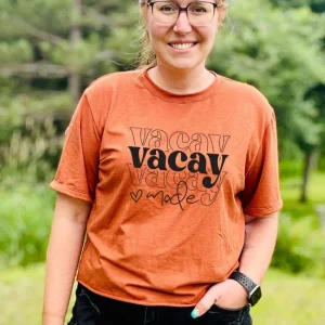 T-shirt Marie crop en bambou rouille pour femme - VACAY MODE