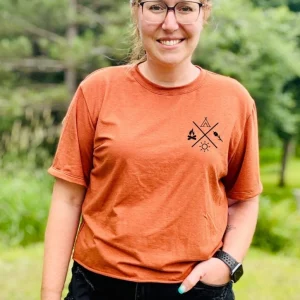 T-shirt Marie crop en bambou rouille pour femme - CAMPING X